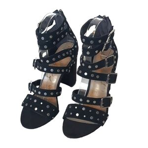 Sam Edelman Studded Strappy Buckled Heels Womens 7.5